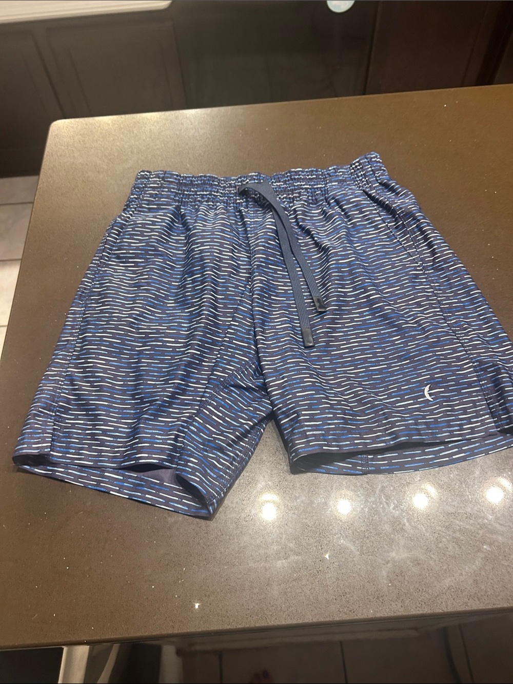 ZYIA Men's Navy Patterned Athletic Shorts